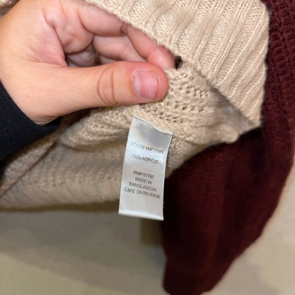 Inner Circle Long Sleeve Color Block Pullover Soft Cowl Neck Size Small - Picture 5 of 7